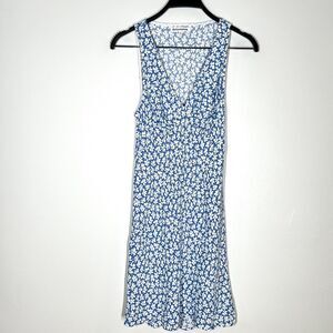 Reformation Sz S Calix V-Neck Floral Dress in Blue Hawaii